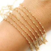 Coated Crystal Gold Plated Wire Chain